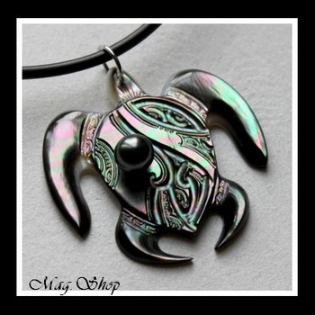 Tortue Nui Marquisienne Moana Collier Nacre & Perle de Tahiti Modèle 1 MAG.SHOP
