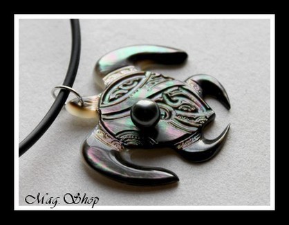 Tortue Nui Marquisienne Moana Collier Nacre & Perle de Tahiti Modèle 1 MAG.SHOP
