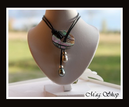 Tuamotu Collier Nacre & 2 Perles de Tahiti MAG.SHOP
