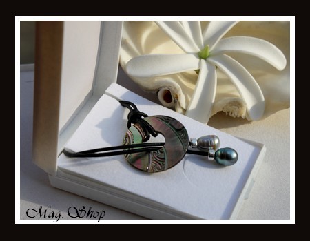 Tuamotu Collier Nacre & 2 Perles de Tahiti MAG.SHOP