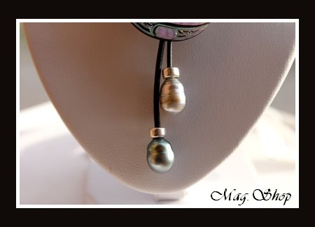 Tuamotu Collier Nacre & 2 Perles de Tahiti MAG.SHOP TAHITI