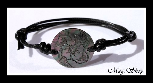 Tuamotu Fleur Hibiscus Bracelet Nacre de Tahiti Modèle 1 MAG.SHOP