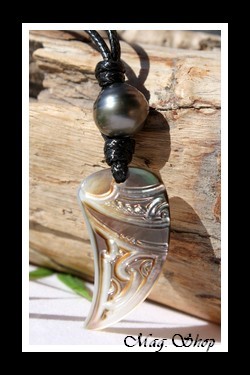 Tuarae Marquisien Collier Nacre & Perle de Tahiti Modèle 5 MAG.SHOP