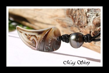 Tuarae Marquisien Collier Nacre & Perle de Tahiti Modèle 5 MAG.SHOP