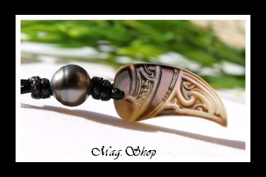 Tuarae Marquisien Collier Nacre & Perle de Tahiti Modèle 5 MAG.SHOP