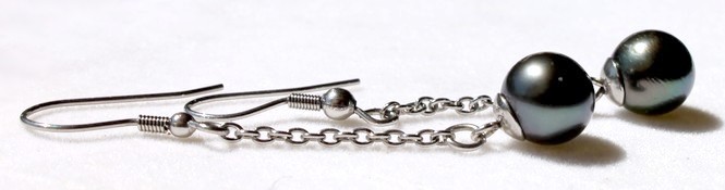 Vahinemoea Boucles d`Oreilles 2 Perles de Tahiti Modèle 1 MAG.SHOP