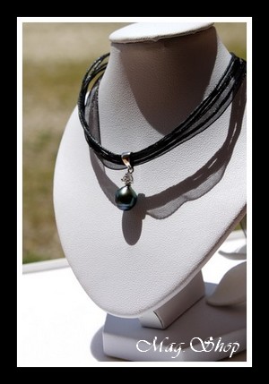 Vaitoare Argent Rhodié 925 Zircon Collier Perle Baroque de Tahiti MAG.SHOP TAHITI