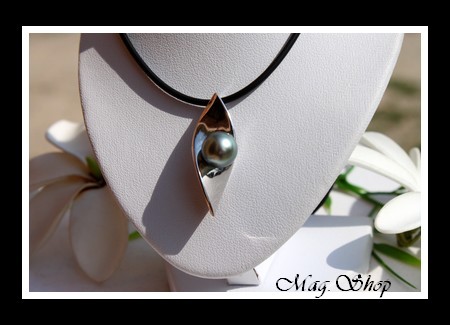 Vanavana Argent Rhodié 925 Collier Perle de Tahiti MAG.SHOP