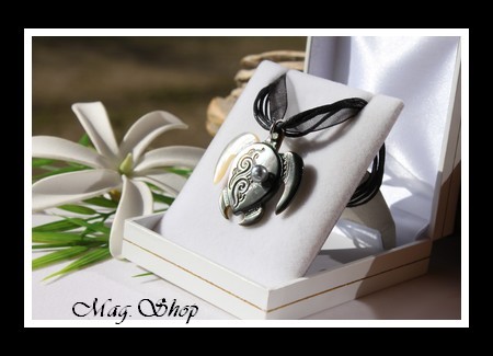 Vanihei Collier Tortue Archipels Vagues Nacre & Perle Keishi de Tahiti Modèle 7 MAG.SHOP